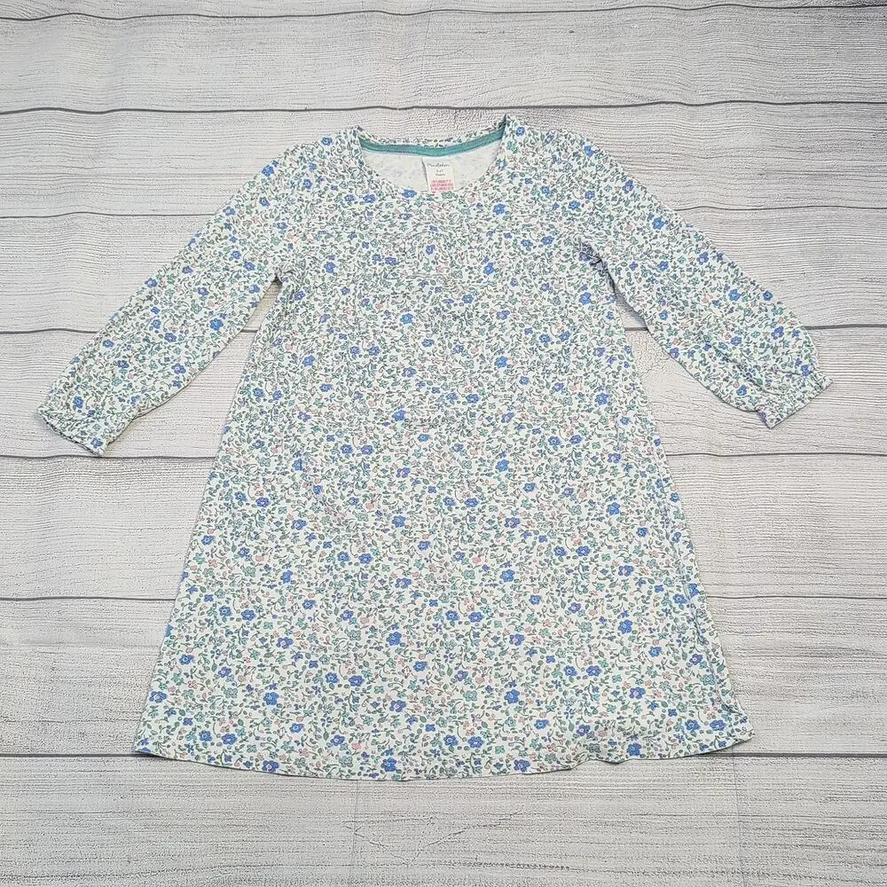 3/4 Mini Boden Blue Floral Long Sleeve Nightgown